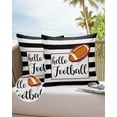 thumbnail image 6 of Pack of 2 Outdoor Pillow Covers, Hello Football Black and White Stripes Waterproof Square Throw Pillowcase Cushion Decorative Pillow Covers for Couch Patio Tent, 18x18 in, 6 of 6