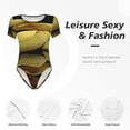 thumbnail image 4 of Saiise Motif Vipère à Lèvres Jaunes et Blanches, Grenouillère à Manches Courtes pour Femmes, Pyjama à Col Rond, Justaucorps Extensible avec Fermeture à Pression - Très Grand, 4 of 7