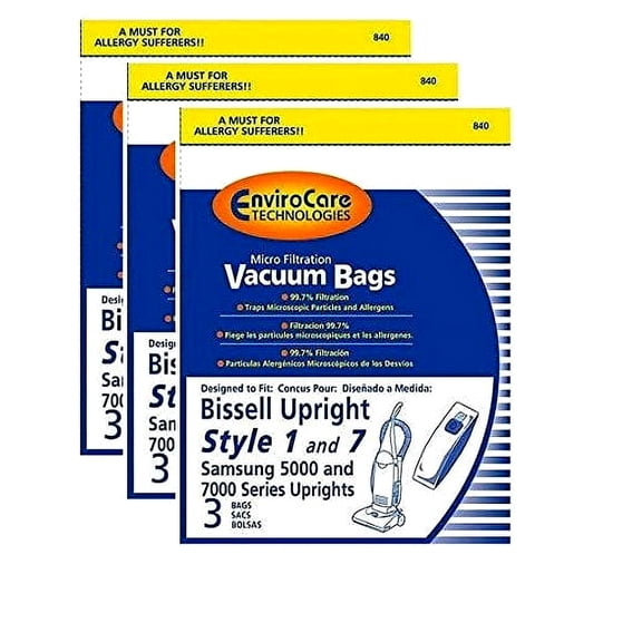 Bissell Style 1 and 7 Upright Vacuum Bags -9 Pk