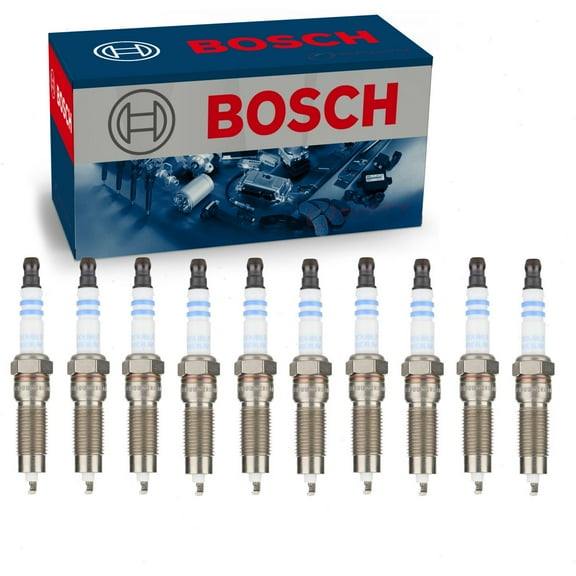 10 pc Bosch Double Iridium Spark Plugs compatible with Ford F-350 Super Duty 6.8L V10 2008-2010