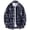 Navy, variant on Mens Graphic T-Shirts Lapel Button Long Sleeve Plaid Loose Casual Shirt Tops