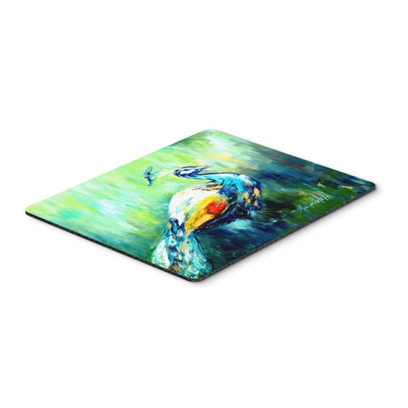 Carolines Treasures MW1160MP Proud Peacock Green Mouse Pad Hot Pad or Trivet Large multicolor