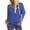 Royal-blue, variant on Women's Summer V-neck Solid Color Half Sleeve Match Simple Casual T-shirt Tops