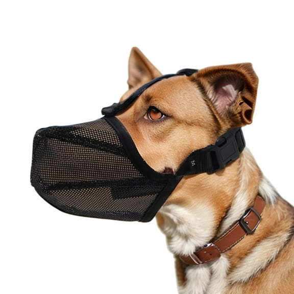 Unique Bargains Dog Muzzle Breathable Puppy Mesh Muzzle Muzzle for Medium Large Dog Anti Bite Chewing Muzzle with Adjustable Strap Medium Black
