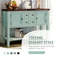 thumbnail image 3 of 46" Console Table with Drawer for Entryway, Buffet Cabinet Sideboard with 2 Cabinets and Bottom Shelf, Wood Console Table Storage Cabinet for Dining Room Home Furniture, Retro Blue, 3 of 8