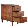 thumbnail image 5 of Fnova Side Tables with 3 Drawers, No Assembly Required, Narrow End Tables for Living Room, Nightstand Bedside Table for Bedroom, Walnut, 5 of 11