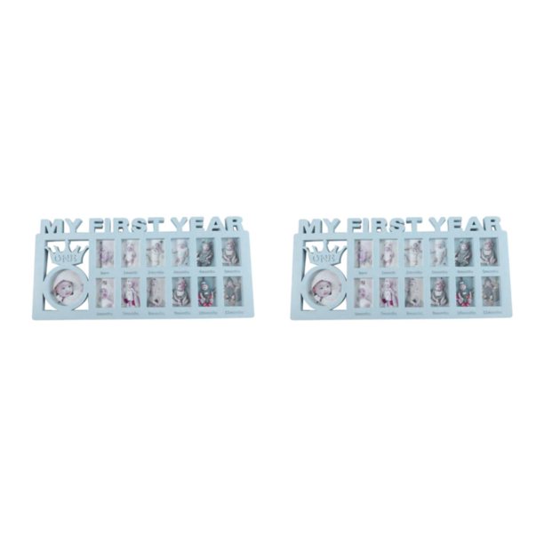 Cateissary My First Year Photo Frame Multi Newborn Frame Picture Infant Azul 40x19cm 2Conjunto