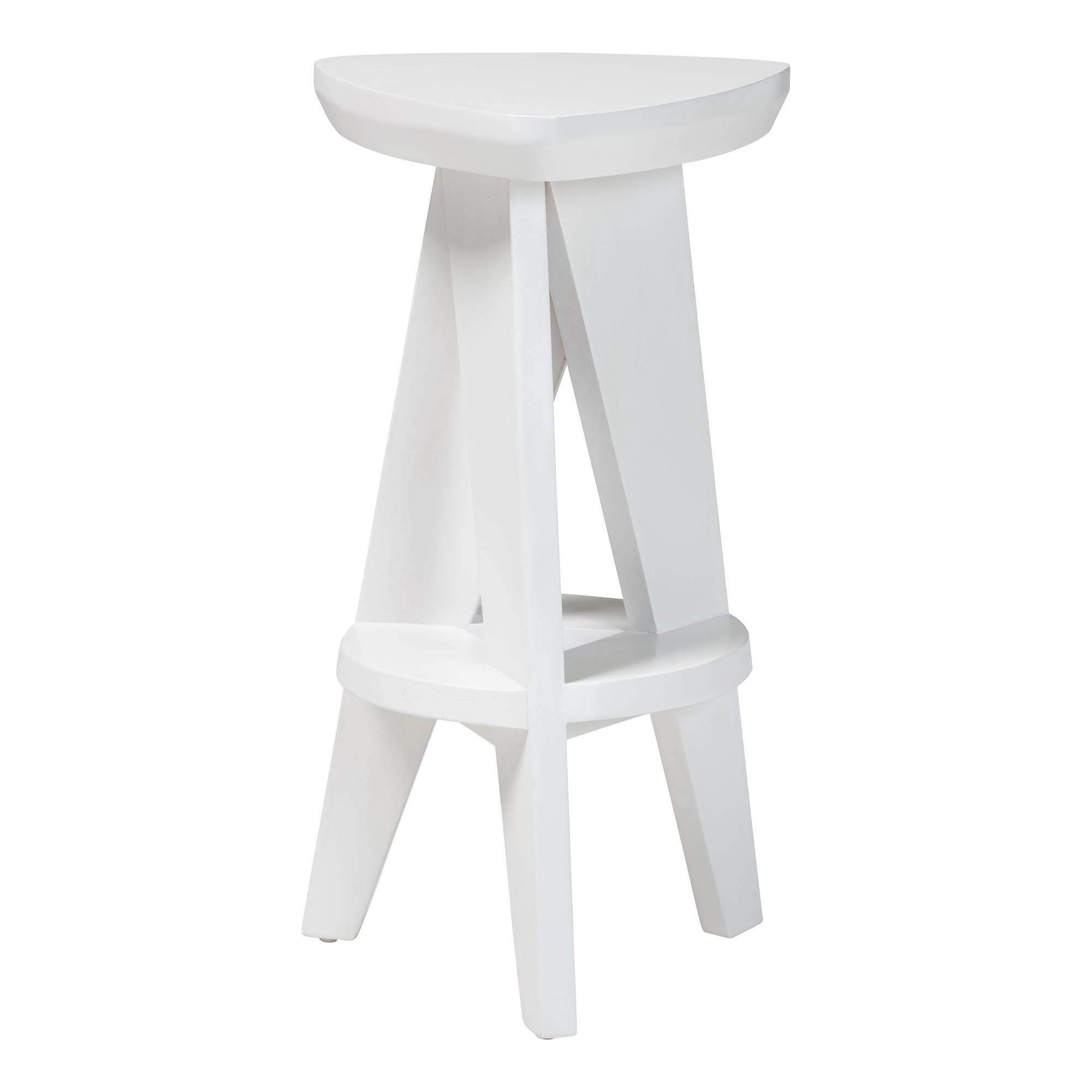 bali & pari Roy Japandi Counter Stool, Counter Height, White