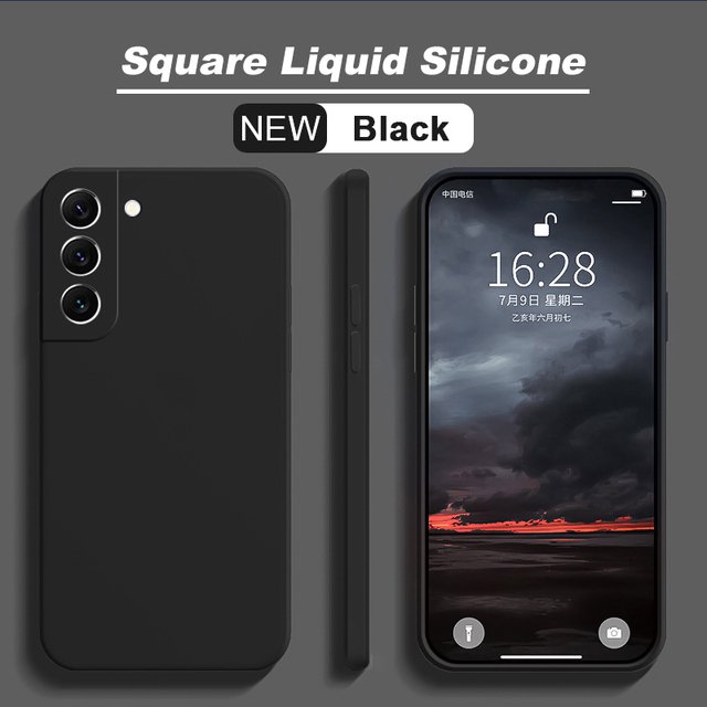 S20 S21 FE S22 S23 Plus Square Liquid Silicone Case For Samsung Galaxy S10 S10E Note 20 Ultra 5G Cover