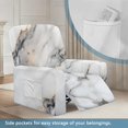thumbnail image 3 of HELLHERO Marble Pattern Recliner Chair Covers, 4 Pcs Stretch Washable Non Slip Slipcovers for Home Kids and Pet Single Lounger Sofa, 3 of 8