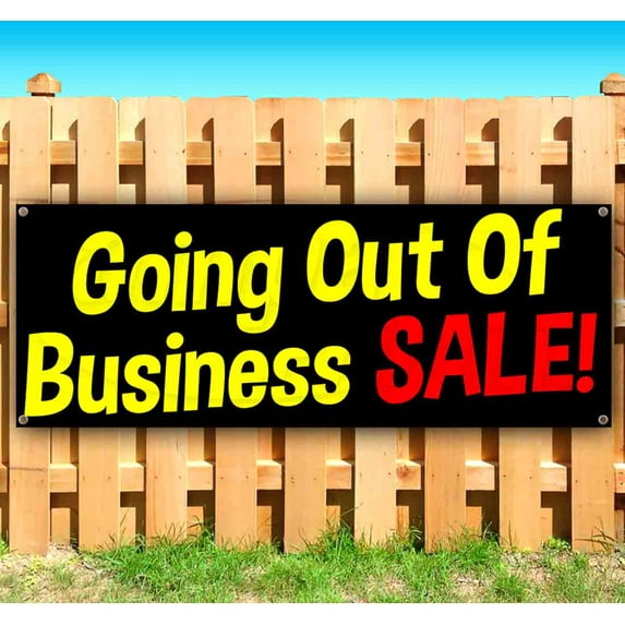 Going Out Of Business Sale 13 oz Vinyl Banner With Metal Grommets