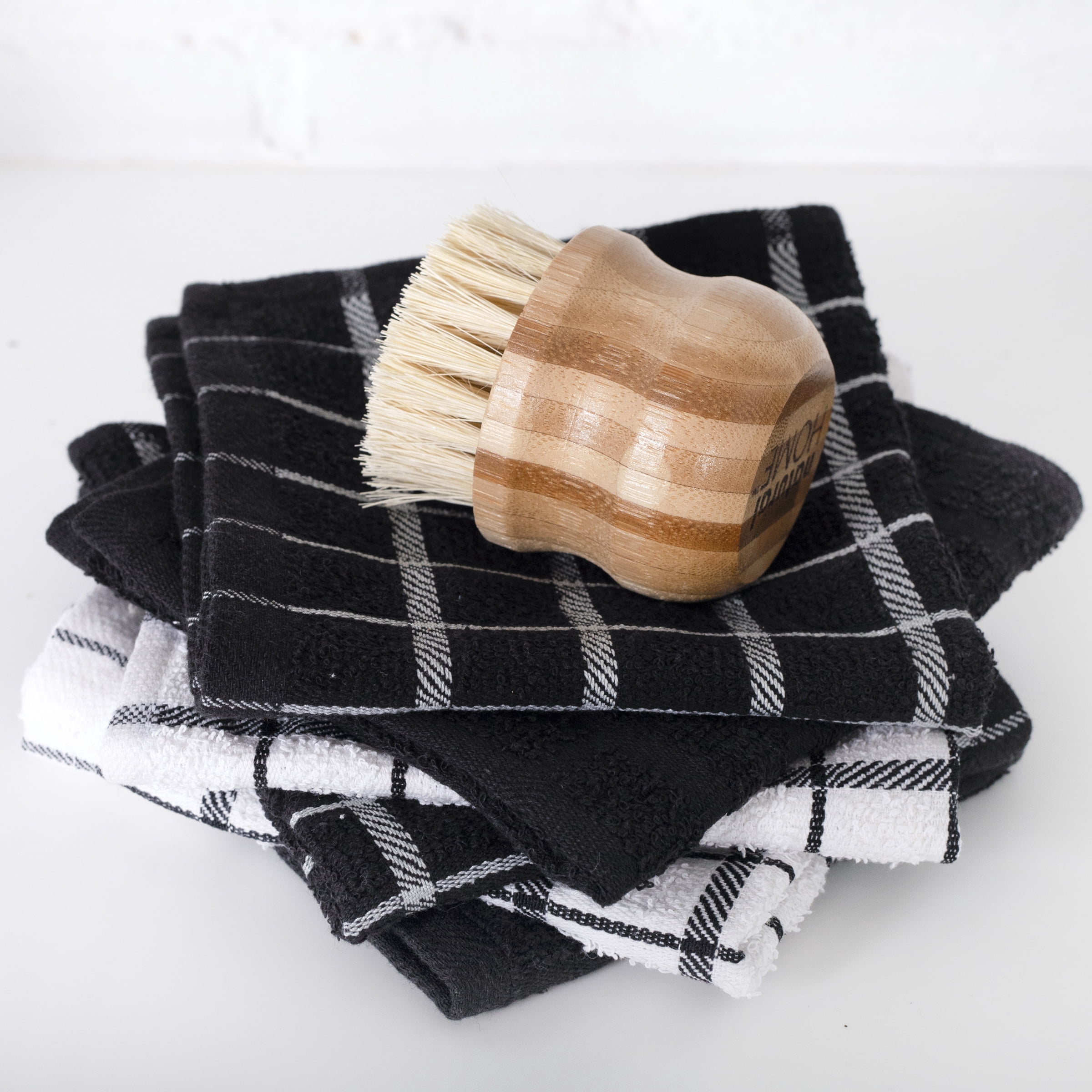 RITZ Terry Check Dish Cloth, Set of Six, Black