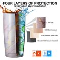 thumbnail image 7 of 20oz Tumbler with Lid and Straw Stainless Powder Blue Marble Steel Vacuum Insulated Water Coffee Tumbler Cup, Double Wall Vacuum Insulated Travel Mug Reusable Tumblers for Ice Drinks, Hot Beverage, 7 of 7