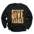 thumbnail image 3 of Give Thanks Block Distressed - Women's Garment Dyed Long Sleeve Graphic T-Shirt, 3 of 11