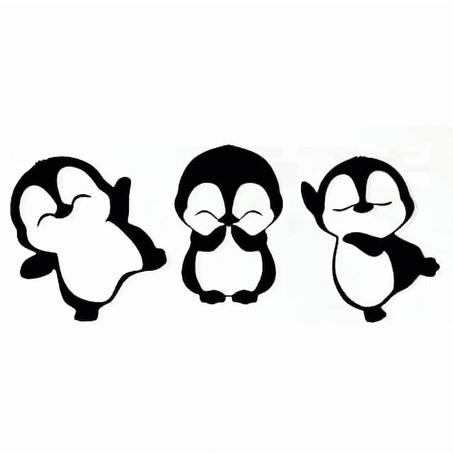 Cuadro Decorativo de Metal con Diseño pinguinos Extra grande
