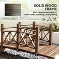 thumbnail image 4 of Outsunny 5 ft. Garden Bridge with Safety Rails, Wooden Outdoor Bridge for Backyard Ponds, Creeks, Streams, Carbonized, 4 of 9