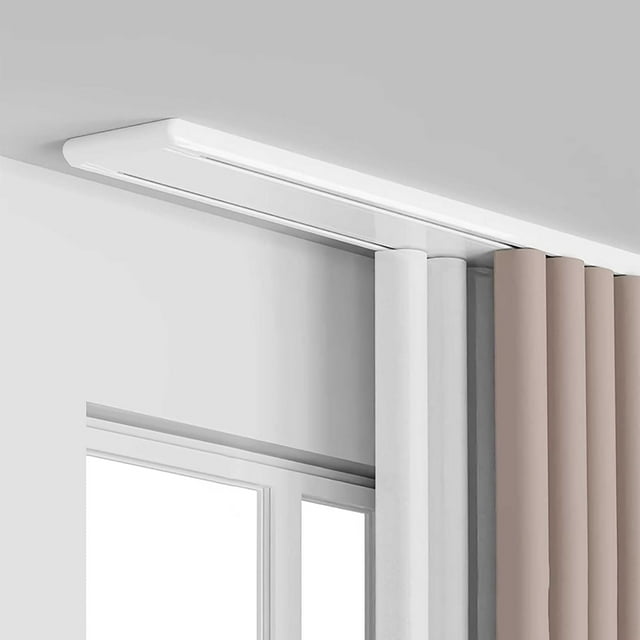 Heavy Duty Drop Ceiling Curtain Track Ceiling Curtain Track Set Double Row Curtain Track Silent Curtain Track Room Divider Curtain Track for Privacy Living Room Bedroom Hospital(White,2.8m(9.2ft))