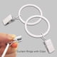 thumbnail image 3 of 60 Pack Metal Curtain Rings with Clips, Curtain Clip Rings Hooks for Hanging Drapery Drapes Bows, Curtain Rod Rings 1.5 inch Interior Diameter, White, 3 of 5