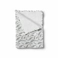 thumbnail image 2 of Fish Soft Flannel Fleece Throw Blanket, Abstract Sketchy Marine Life Inspired Illustration Line Art Underwater Theme, Cozy Plush for Indoor and Outdoor Use, 50" x 70", Black White Grey, by Ambesonne, 2 of 6