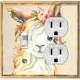 thumbnail image 1 of Metal Light Switch Plate Outlet Cover Baby Llama Flower Crown Portrait LLA004, 1 of 13