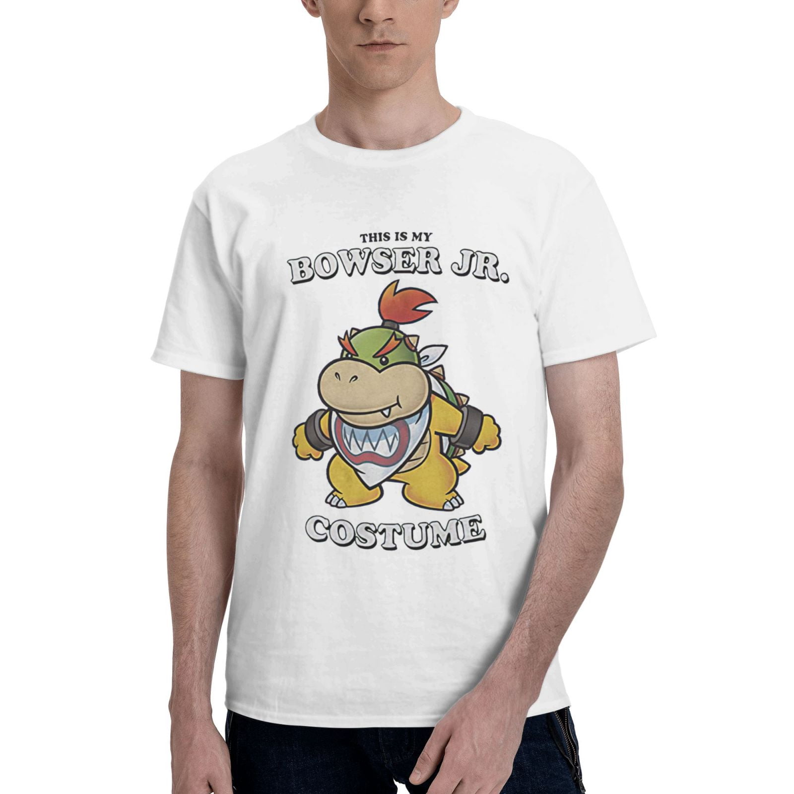 Fifth Sun Men's Nintendo Bowser Jr. Costume Men's Basic Short Sleeve T-Shirt White X-Large