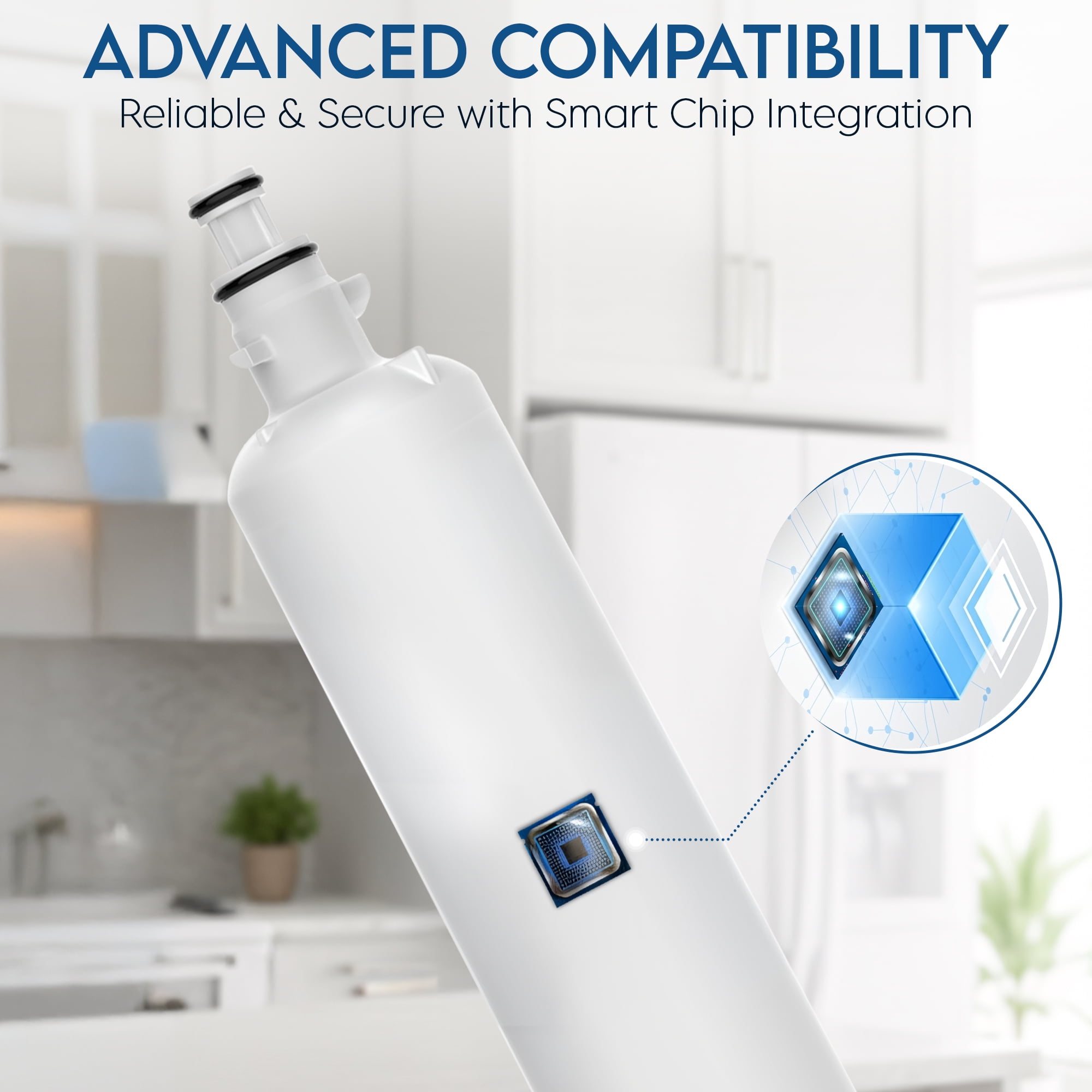 Pureline Replacement for GE® RPWFE® Water Filter and RPWF Refrigerator Water Filter - With RFID Chip (NSF Certified)