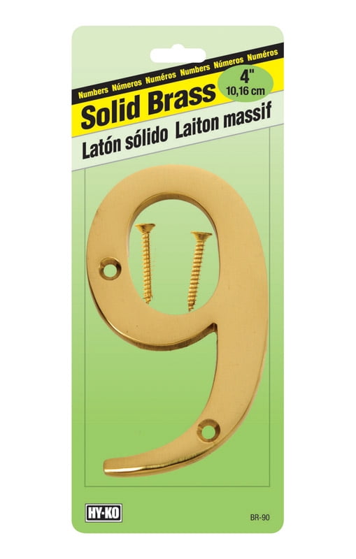 4In #9 Brass House Number