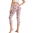 thumbnail image 2 of HELLHERO Heart Printed Yoga Pants for Women Athletic Capri Leggings Tummy Control Yoga Leggings for Sports Gym, S, 2 of 7