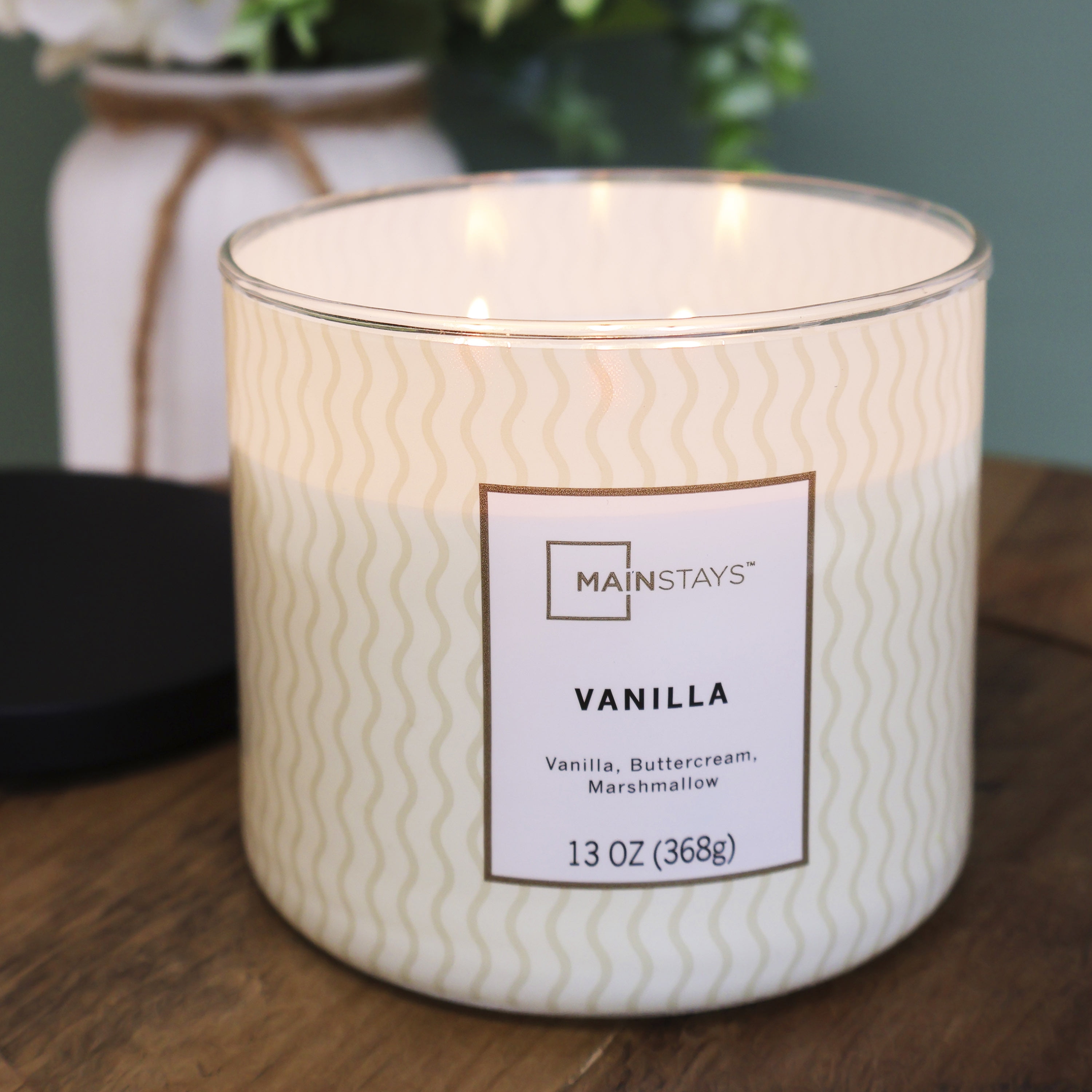 Mainstays 3-Wick Textured Wrap Vanilla Candle, 13-Ounce