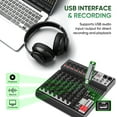 thumbnail image 4 of Audio Mixer 8 Channel Sound Mixer Console, Professional Music Mixing Board DJ Mixer w/ 99 DSP, 7-band EQ, USB, Bluetooth, 48V Phantom Power & PAD Function for Recording PA Live Live Streaming, 4 of 10