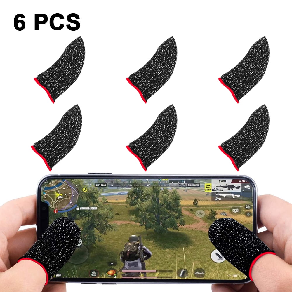 6Pcs Sweat-proof Mobile Game Thumb Finger Sleeve Touch Screen Sensitive Glove*QE 