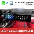 thumbnail image 2 of ZWNAV Dual 12.3 inch For Porsche 718/Boxster 2016-2023 GPS Navigation Android 13 Car Radio CarPlay Multimedia Player Head Stereo Unit HD Screen, 2 of 12