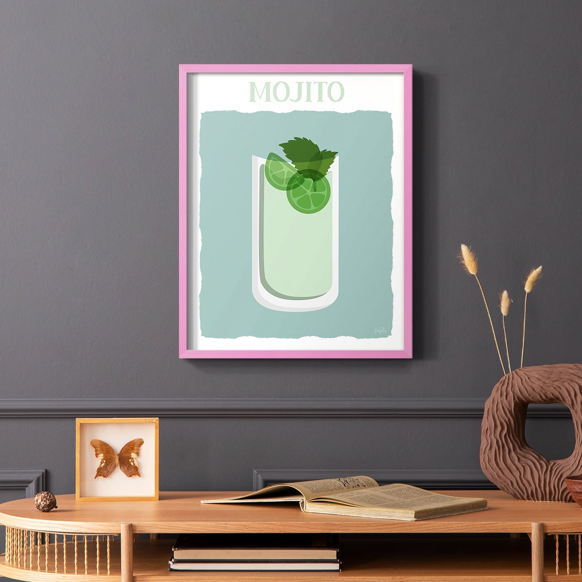 Mojito in Pink Solid Wood 8 x 10 Framed Print