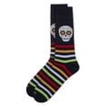 thumbnail image 3 of MeMoi Men's Striped Skull Rayon From Bamboo Crew Socks - Mens - Male, 10-13, Black, 3 of 3