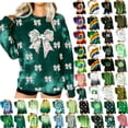 thumbnail image 2 of ShiShine St Patricks Day Sweatshirts for Women Funny Print St. Patrick's Day Sweater Cute Casual Long Sleeve Shirts, 2 of 7