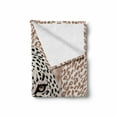 thumbnail image 2 of Modern Soft Flannel Fleece Throw Blanket, Roaring Leopard Portrait with Rosettes Wild Animal Big Cat Graphic, Cozy Plush for Indoor and Outdoor Use, 70" x 90", Cocoa Beige Black, by Ambesonne, 2 of 6