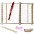 thumbnail image 3 of Weaving Loom Kit,Wooden Multi-Craft Loom for Kids Beginners Seniors,with Weaving Shuttles Heddle Bar,DIY Tapestry Looms Handcraft Weaving Frame Loom,15.7" H x 11.4" W, 3 of 13
