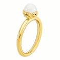 thumbnail image 3 of Sterling Silver Stack Exp. White FW Cultured Pearl Gold-plated Ring Size 8, 3 of 3