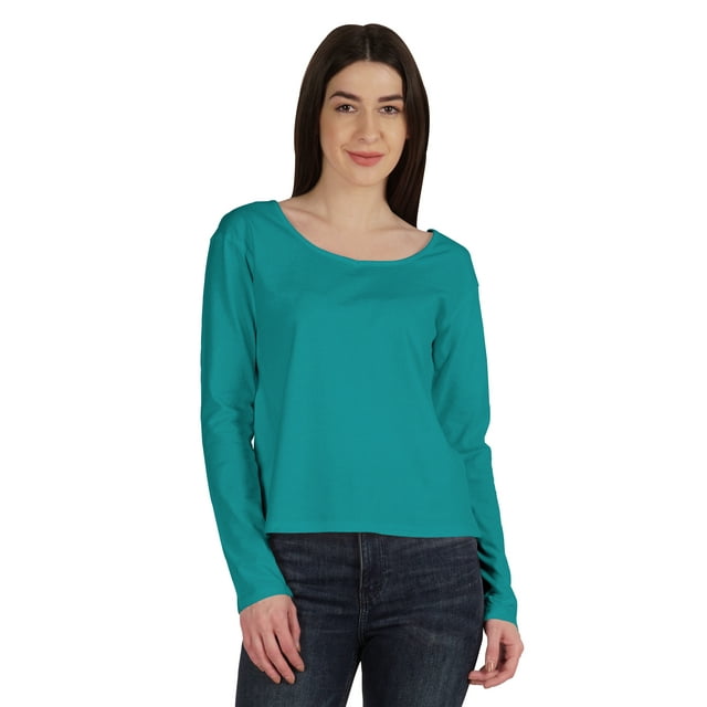 Inkmeso T-Shirt en Coton à Manches Longues Style de Rue Col Rond pour Femmes