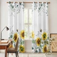 thumbnail image 5 of Kitchen Curtains 84 Inch Length 2 Panels, Sunflower Grommets Window Treatment Curtain, Sage Green Summer Botanical Eucalyptus Farmhouse Bee Thermal Curtains Drapes for Living Room/Bathroom, 5 of 9