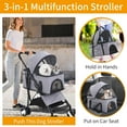 thumbnail image 2 of Dkeli 4 Wheels Dog Stroller Folding Pet Stroller Cat Stroller for Medium Dogs with Detachable Carrier, Grey, 2 of 8
