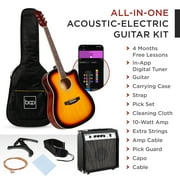 Best Choice Products Beginner Acoustic Electric Guitar Starter Set 41in w/ Wood Cutaway Design, Gig Bag - Sunburst