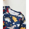 thumbnail image 5 of Kucnuzki Infant Baby Boys Bodysuits 12-18 Months Baby Boys Winter Clothes Round Neck Long Sleeves Romper Dinosaur Print One-piece Overalls with Hat 2pcs Blue, 5 of 8