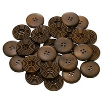 30pcs 44L DIY Sewing Buttons 1-1/8"(28mm) Wooden Round Flat 4-Hole Craft Replacement Buttons for Sewing Clothing Handmade Crafts, Brown