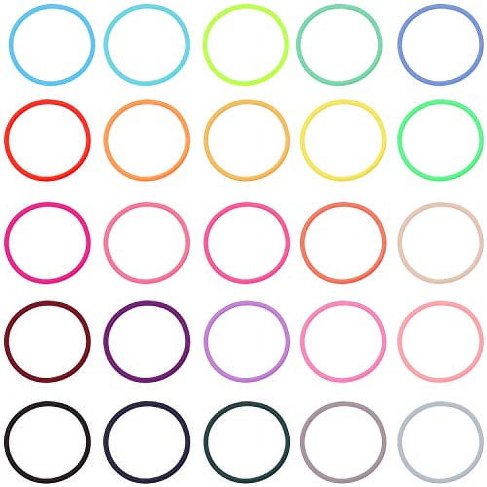 500 Pieces Bright Thin Elastics Hair Ties, Ponytail Holders, Multicolor Pain-free Elastic Bands Accessories for Women Men Kids for Thin Hair(3 mm x 5 cm)
