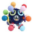 thumbnail image 2 of Juguete mordedor sensorial para bebé, pelota, sonajero, juguetes para masticar, actividades de agarre, sonajero, juguete sensorial para bebé, pelota de goma suave, azul estrellado, 2 of 15