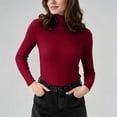 thumbnail image 4 of XRoczxe Women Ribbed Turtleneck Long Sleeve Knit Top, Slim Fit Basic Pullover, Versatile Fall Winter Layering Sweater, 4 of 8
