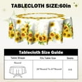 thumbnail image 6 of Sunflower Tablecloth Round Flower Table Cloth Summer Circle Table Cloths Spring Floral Tablecloths for Round Tables for Dining Kitchen Picnic Farmhouse Decor 60 inch, 6 of 8