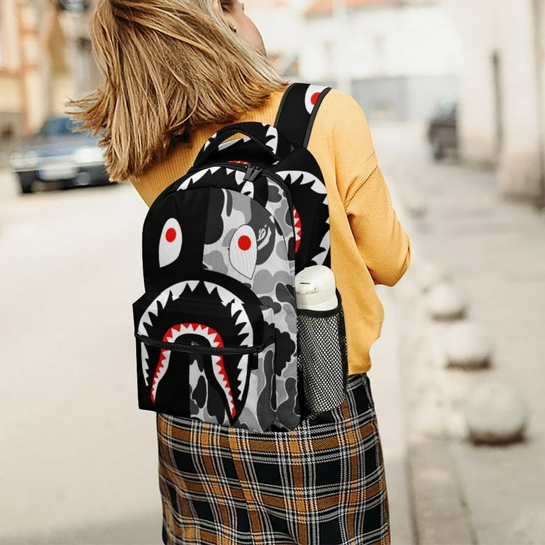 Bape black backpack sale