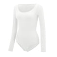 thumbnail image 5 of UAYOTSE Tank Top Body Suits Women Sexy Crew Neck Racerback Halter Ribbed Sleeveless Bodysuit for Women,M White, 5 of 6